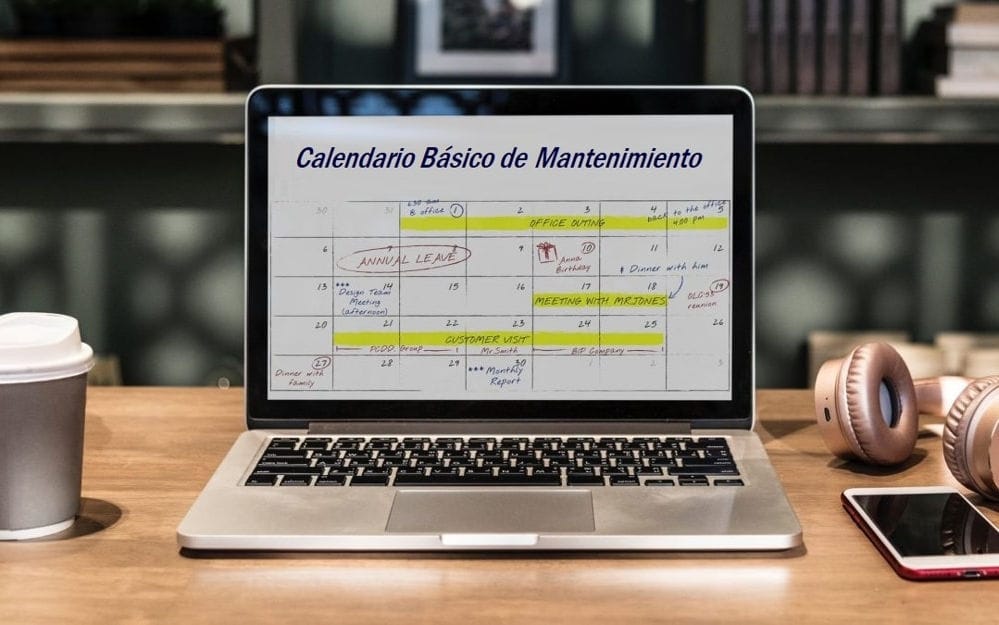 crear un calendario de mantenimiento