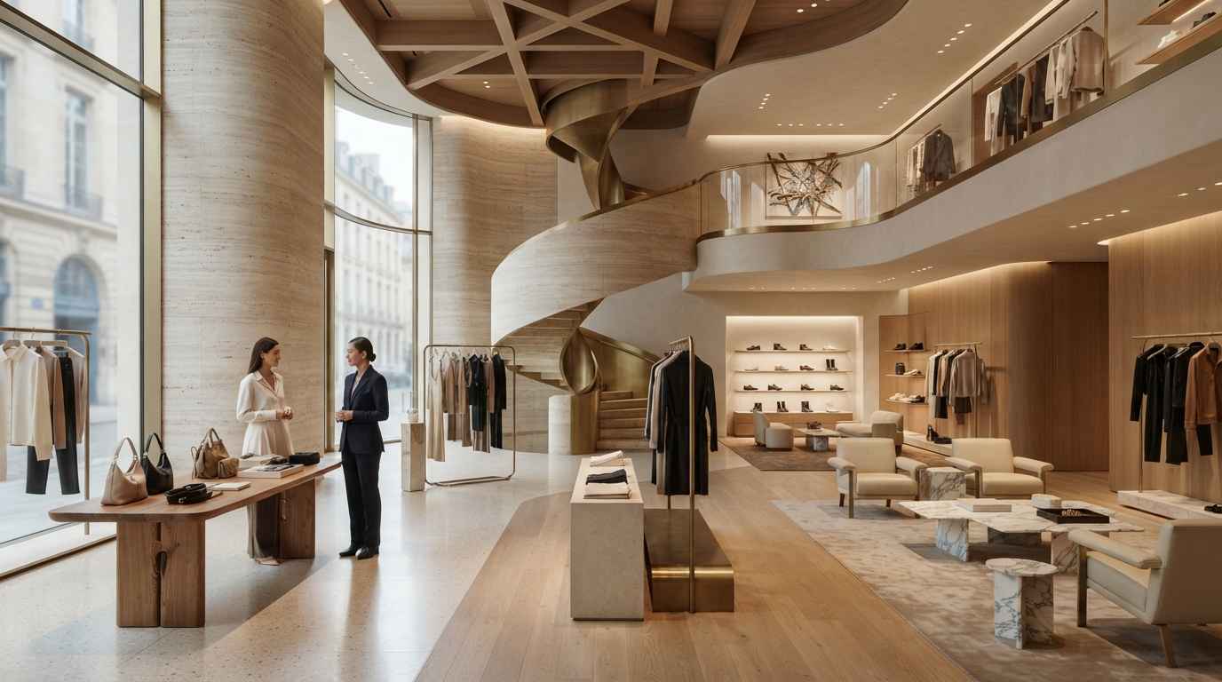 Interno di un flagship store che rappresenta i trend del retail di lusso nel 2026