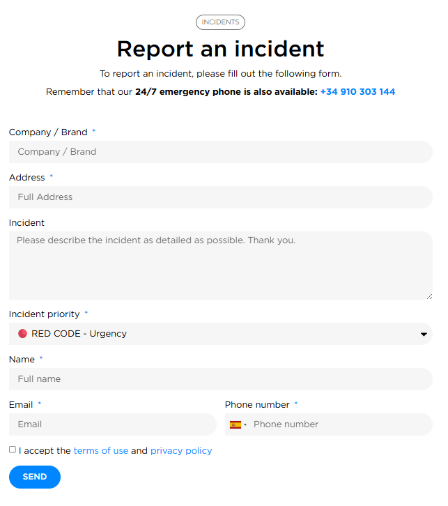 Reporting and monitoring incidents at Optima Retail